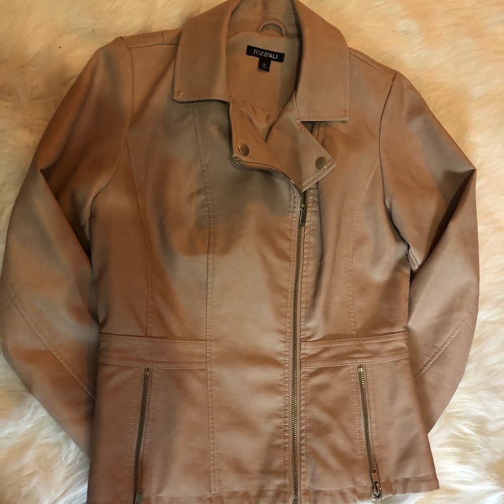 Roz and Ali rose gold leather jacket